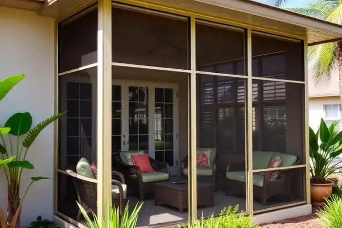White Glass Room - Sunroom addition with sliding glass windows. in Sarasota, FL